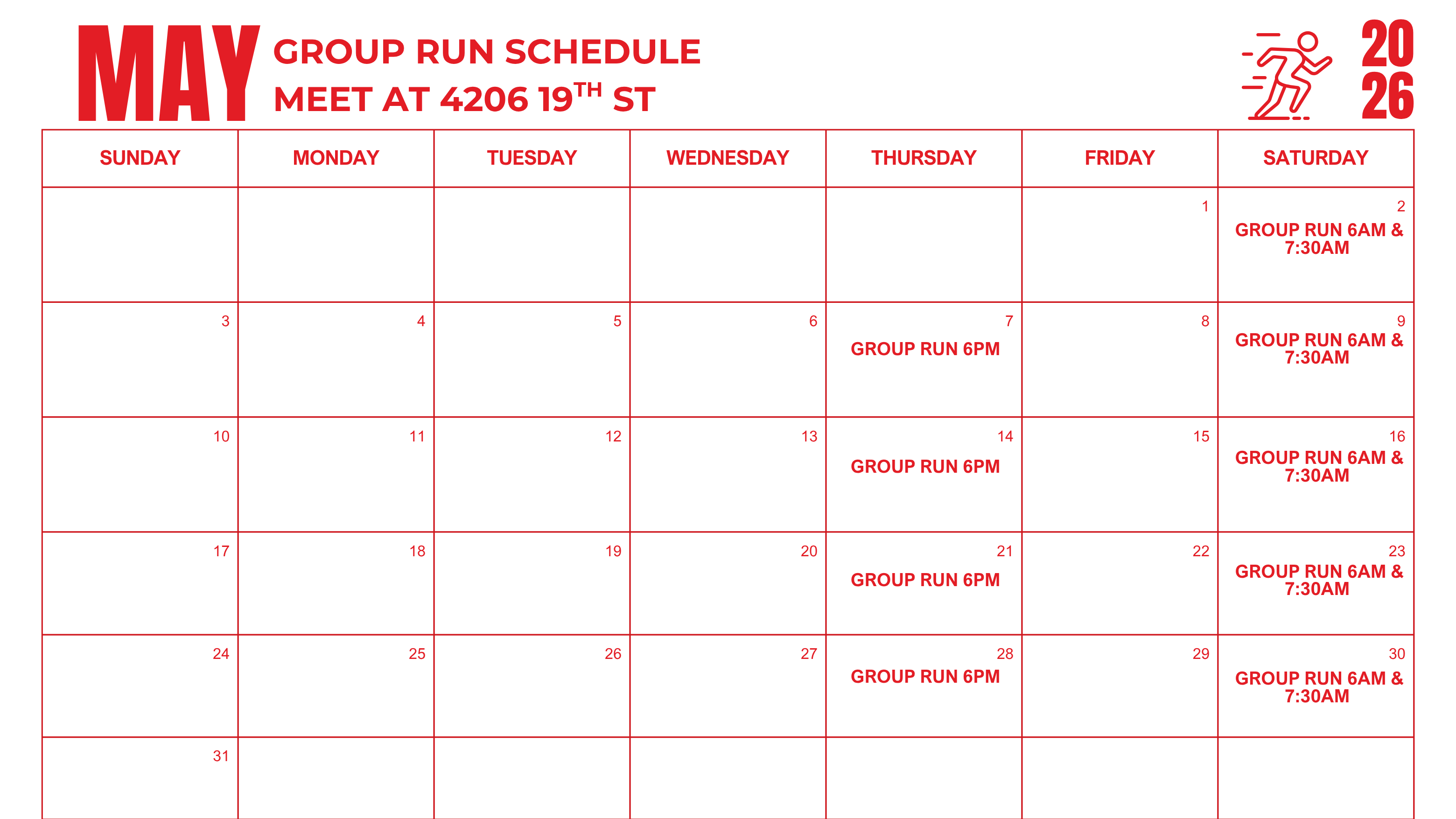 Group Run Schedule